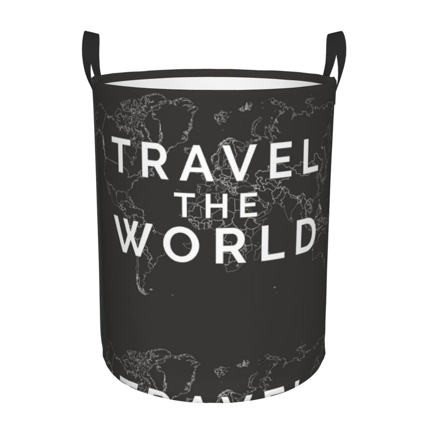 Pevtufa Travel The World1 Foldable Laundry Basket Organizer,Fabric Clothes Toy Storage Basket Nursery Hamper Storage Bin For Hou
