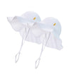 Dasmini Baby & Toddler Wide Brim Sun Hats Upf 50+ Sun Protection Bucket Cap Cute Adjustable Hat(White+White,0-6M)