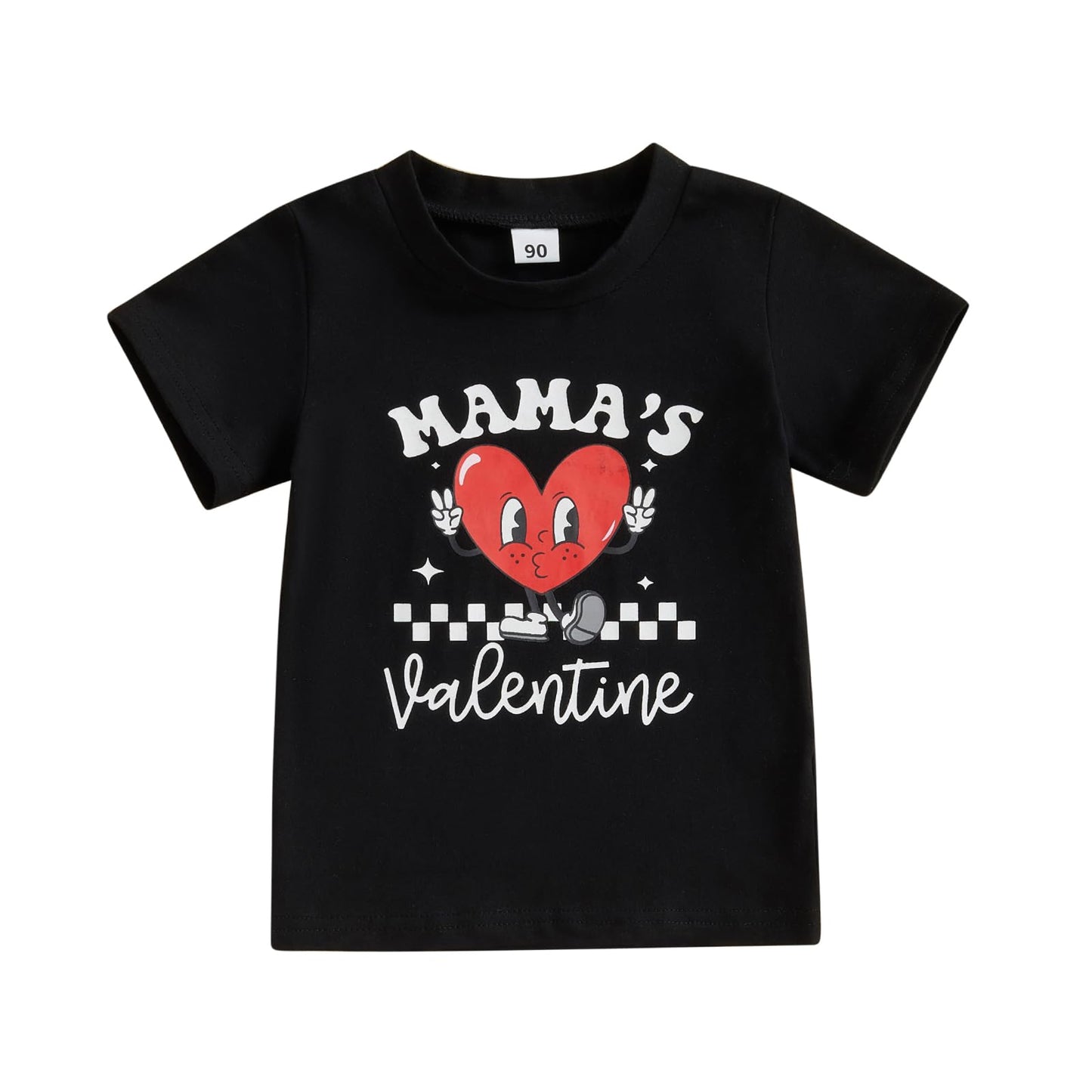 farrubbyine8 Baby Boy Girl Valentines Day Outfit Letters Heart Graphic Tee Shirts Tops Toddler Boy Valentines Day Shirt (Black M