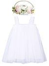 Bgfks Layered Tulle Tutu Dress For Toddler Girls,Baby Girl Rainbow Tutu Princess Skirt Set With Flower Headband.(White,3T)