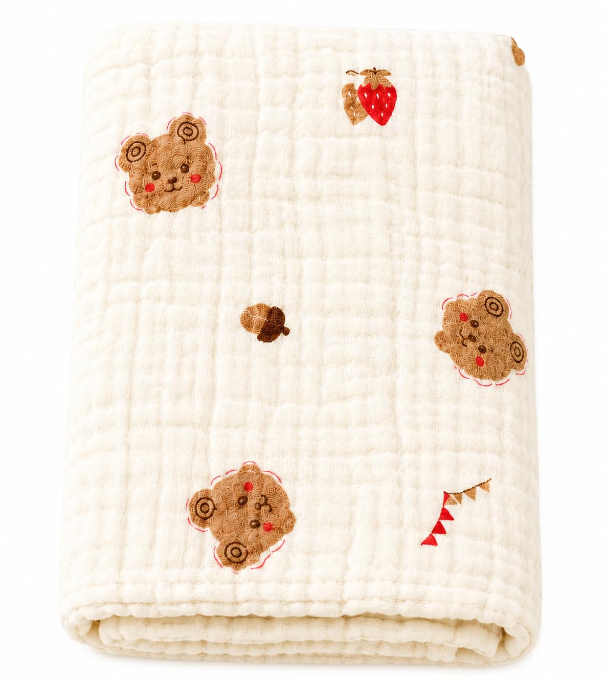 Muslin Cotton Baby Bath Towel, Soft & Absorbent, Cartoon Printed, Quick Dry Wrap for Newborns & Toddlers, 110 x 55 cm (Random Pr