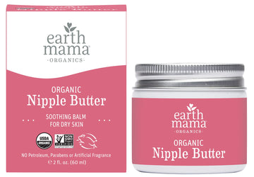 Earth Mama Organic Nipple Butter Breastfeeding Cream, Lanolin-Free, Safe For Nursing & Dry Skin, Non-Gmo Project Verified, 2 Fl