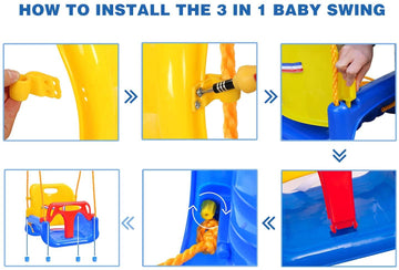 Redswing 3-In-1 Baby Swing Seat, Toddler Swing, Anti-Flip Snug & Secure Detachable Infants To Teens Kids Swing Seat For Outside