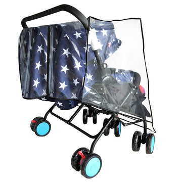Weather Shield For Double Stroller Raincoat Universal Size Side By Side Baby Umbrella Stroller Rain Cover Scooter Twin Wind Shie