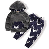 Oklady Infant Baby Boy Clothing Winter Deer Long Sleeve Hoodie Tops Sweatsuit Pants Outfit Set(3-6 Months)