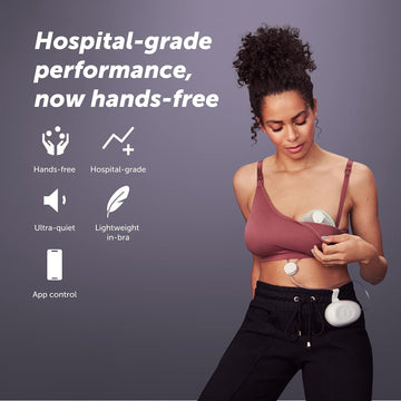 Elvie Stride Plus- Hospital-Grade App-Controlled Breast Pump | Hands-Free Wearable Ultra-Quiet Electric Breast Pump