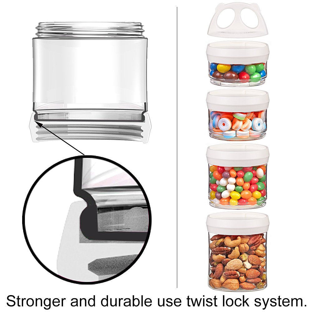Benelabel Stackable Food Storage Containers With Twist Lock System - Bpa-Free Tritan Containers For Travel, Formula, Protein Pow