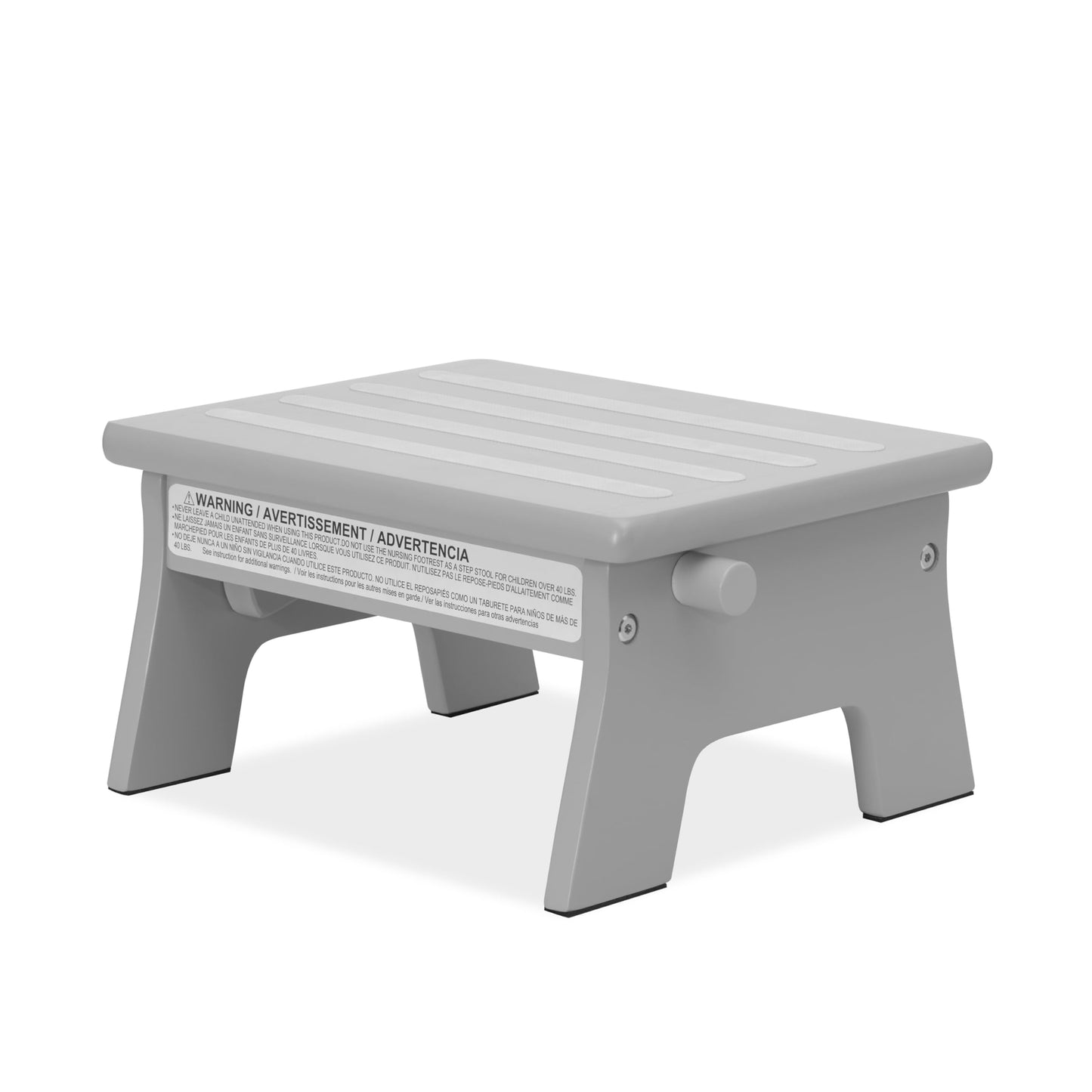 Dream On Me Ease-Up Adjustable Nursing Footrest In Pebble Grey, Made Of Sturdy Pinewood, Lightweight, Easy To Assemble