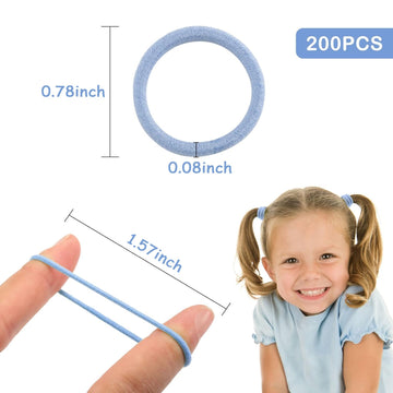 200Pcs Elastic Hair Ties, No Crease Hair Small Ponytail Holders For Kids Girls Baby Toddler, Light