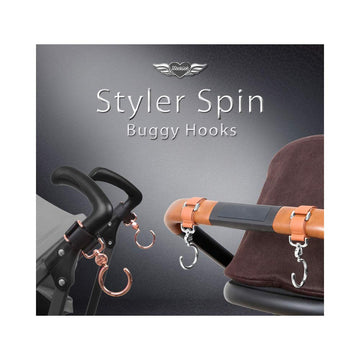 Manito Styler Spin Stroller Hooks (Silver/Black)