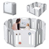 Costzon Baby Playpen, 14-Panel Extra Large Playpen For Babies And Toddlers, Foldable Activity Play Center With Safety Gate, Whit