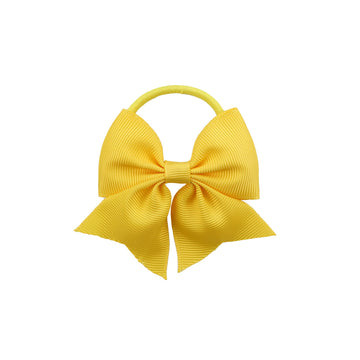 Lddcx Baby Girls' Hair Ties With Bows For Toddler Ponytail Holders Small Hair Ties (Yellow, 2Pcs)