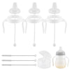 Sippy Cup Conversion Kit For Mam Bottles, Spill-Proof Transition Kit With Silicone Sippy Spout Nipple, Weighted Straw, Handle, 3