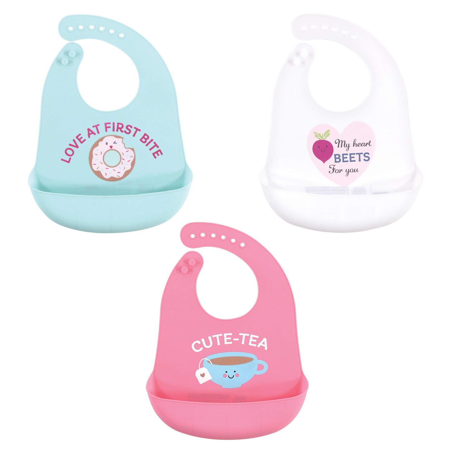 Hudson Baby Unisex Baby Silicone Bibs, Cute-Tea, One Size