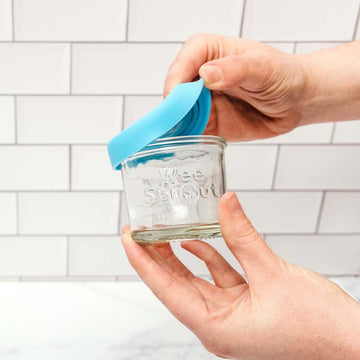 Weesprout Glass Baby Food Storage Jars W/Lids (4 Oz, 12 Pack Set) Snack, Puree, Reusable Small Containers, Breast Milk, Fridge O