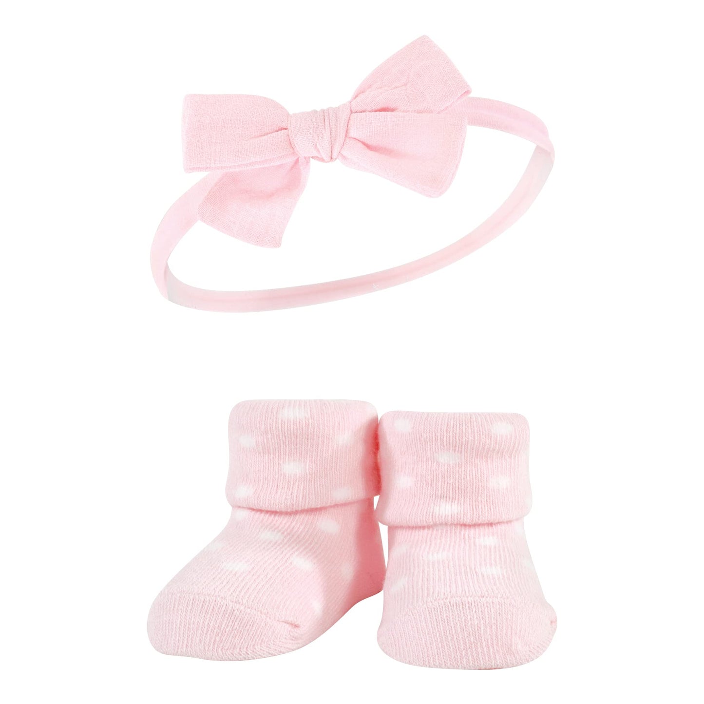 Hudson Baby Baby Girls' Headband And Socks Giftset, Purple Mint Rainbow, One Size