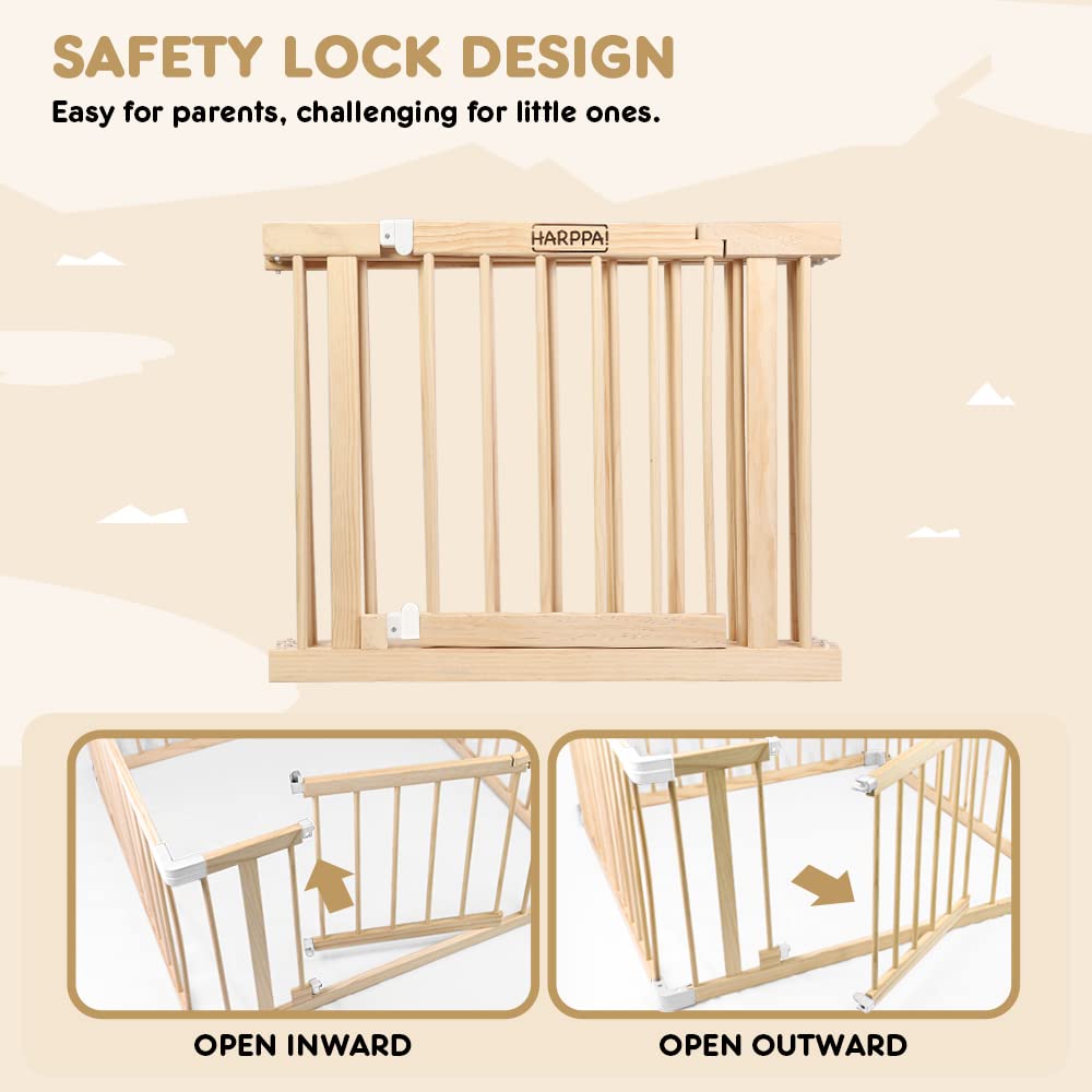 Harppa Baby Gate Playpen Baby Fence For Babies And Toddlers Play Yards For Play Area (56X56X24 Inches)