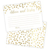Set Of 50 Gold Advice And Wishes Cards, Perfect For The Bride And Groom, New Mr And Mrs, Baby Shower, Bridal Shower, Wedding Sho
