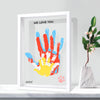 Wooden Family Handprint Kit For New Parents Gifts - Baby Safe With 6 Non-Toxic Washable Paints & Marker, Diy Keepsake Frame For