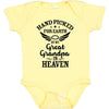 Inktastic Handpicked For Earth By My Great Grandpa In Heaven Baby Bodysuit 18 Months Banana 37293