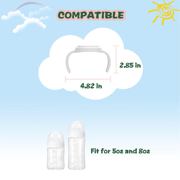 Giftophilia Baby Bottle Handles Compatible For Pigeon Wide Neck Bottles(5.4/8.1Oz), Feeding Bottles Holder Accessories, Pack Of