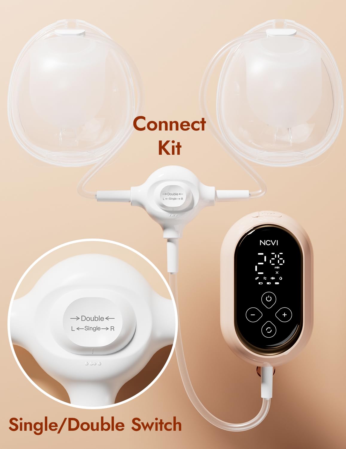 Ncvi Ultra-Lightweight Wearable Breastfeeding Pump Hands-Free&Portable, Hospital-Grade Double Electric Breast Pump Come With Lea