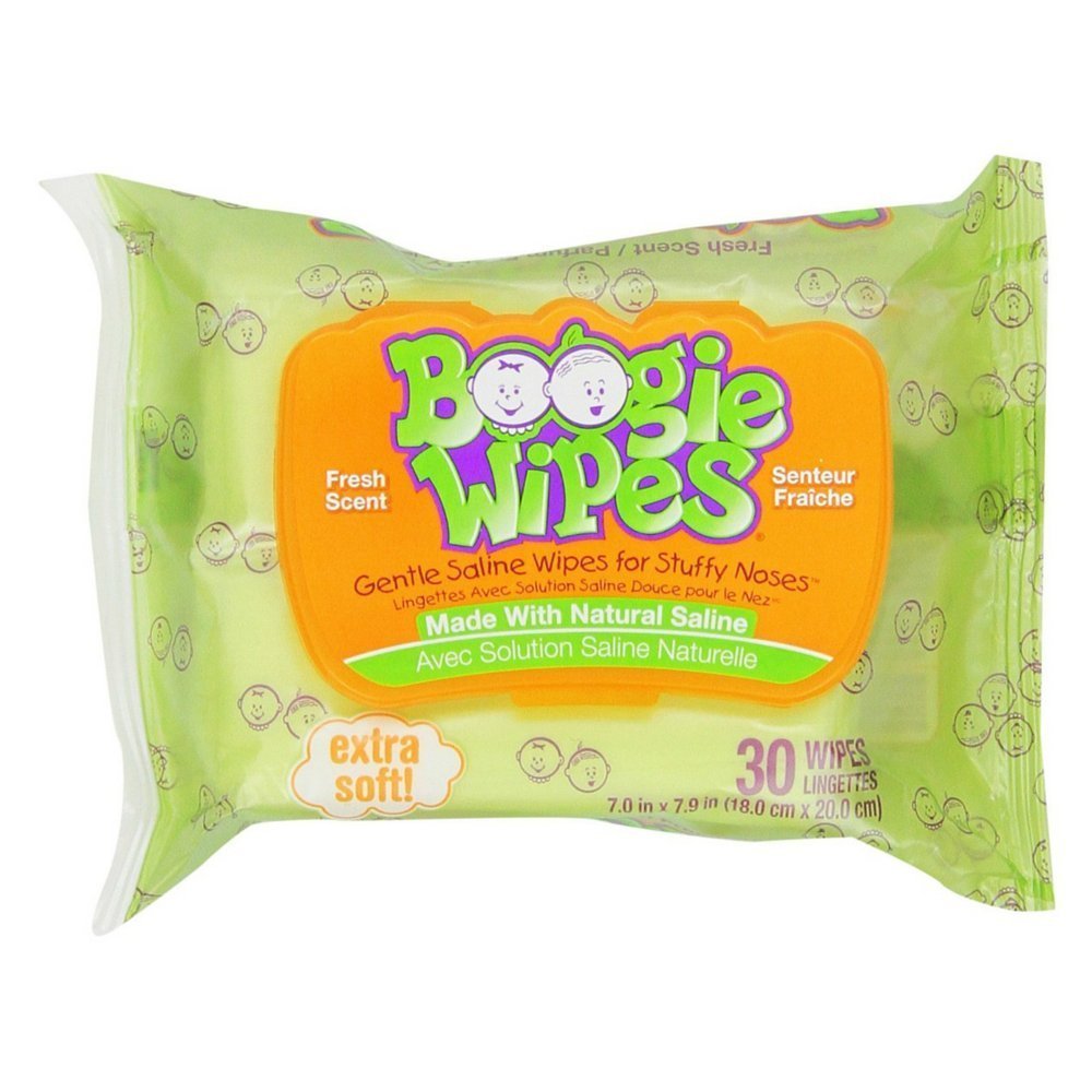 Boogie Wipes, Fresh Scent Wet Nose Wipes for Kids and Baby, Allergy Relief, Soft Natural Saline Hand and Face Tissue with Aloe,