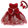Cmmchaah Toddler Girl Big Bowknot Dresses Baby Little Girls Tulle Lace Wedding Party Ball Gown Dress (Burgundy,120)