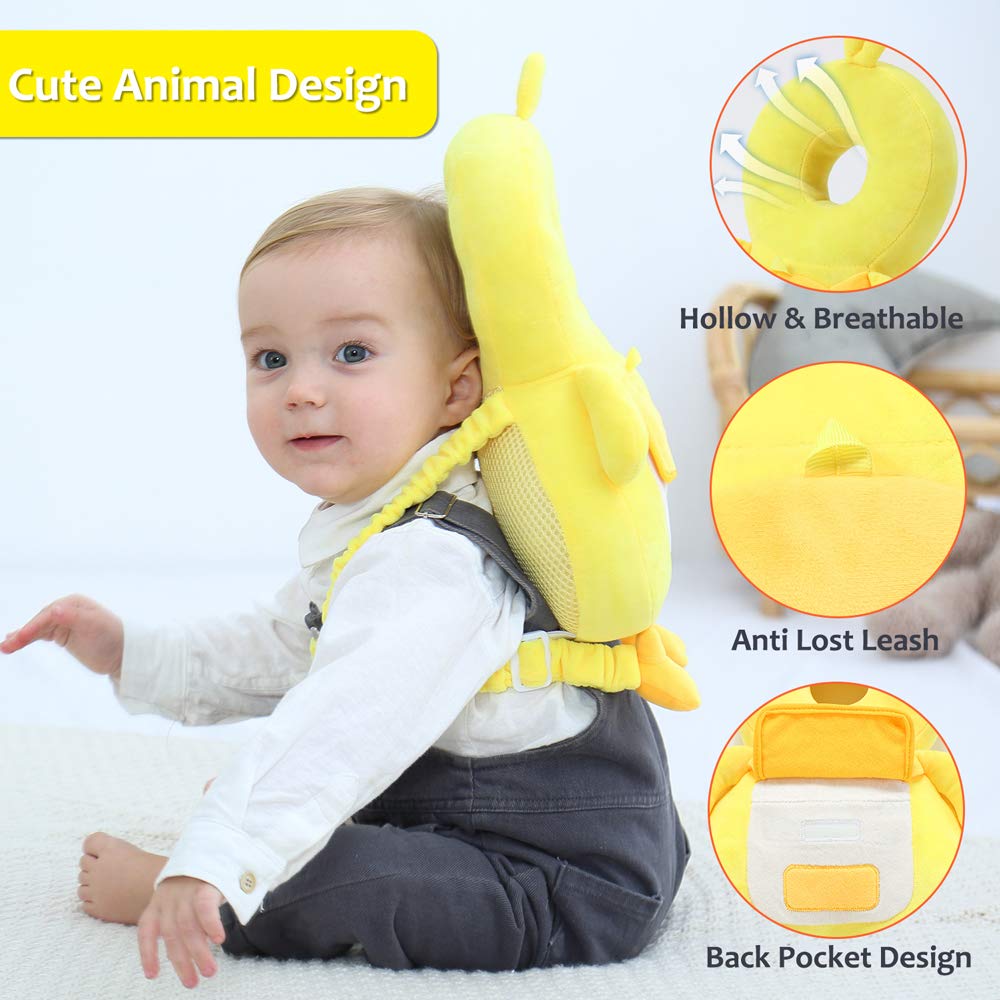 Baby Head Protector & Baby Knee Pads For Crawling, Toddlers Head Safety Pad Adjustable Backpack, Baby Back Protection For Walkin