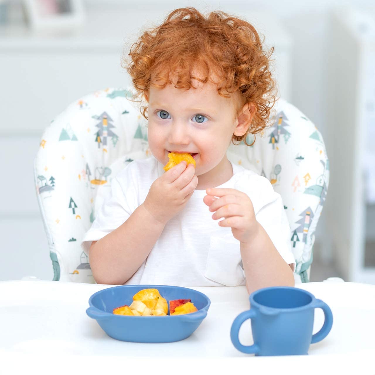 Blue Ginkgo Silicone Kids Bowls - Cute Silicone Bowls For Baby/Silicone Plates For Toddlers And Kids - Dishwasher Safe And Made