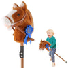 Greeily Hobby Horse on a Stick, 30 to 50 Stick Horse for Cowboys Plush Handcrafted Hobby Horse Stick Toy Real Pony Galloping Sou