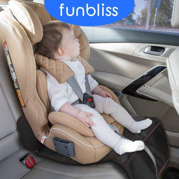 Funbliss Car Seat Protector For Child Car Seat - Auto Seat Cover Mat For Under Carseat With Thickest Padding To Protect Leather