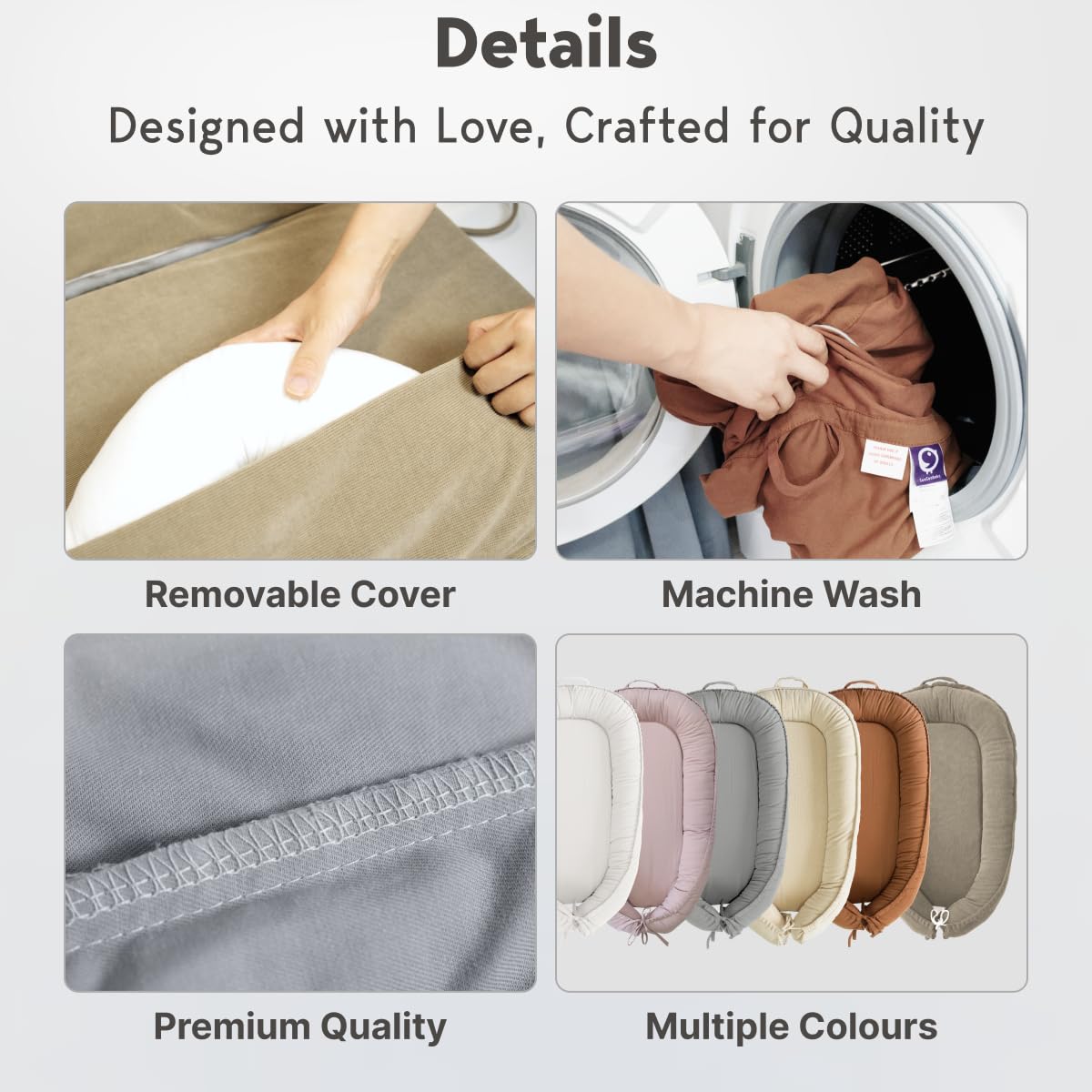 Infant Lounger Cover, 100% Organic Cotton, Newborn Essentials, Baby Gifts | Cover Only (Slategray_)