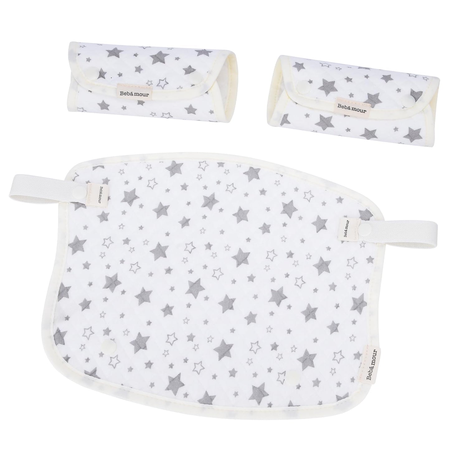 Bebamour Drool And Teething Reversible Cotton Pad For All Carry Positions Baby Carrier White Drool Bib For Boys & Girls(Light Gr