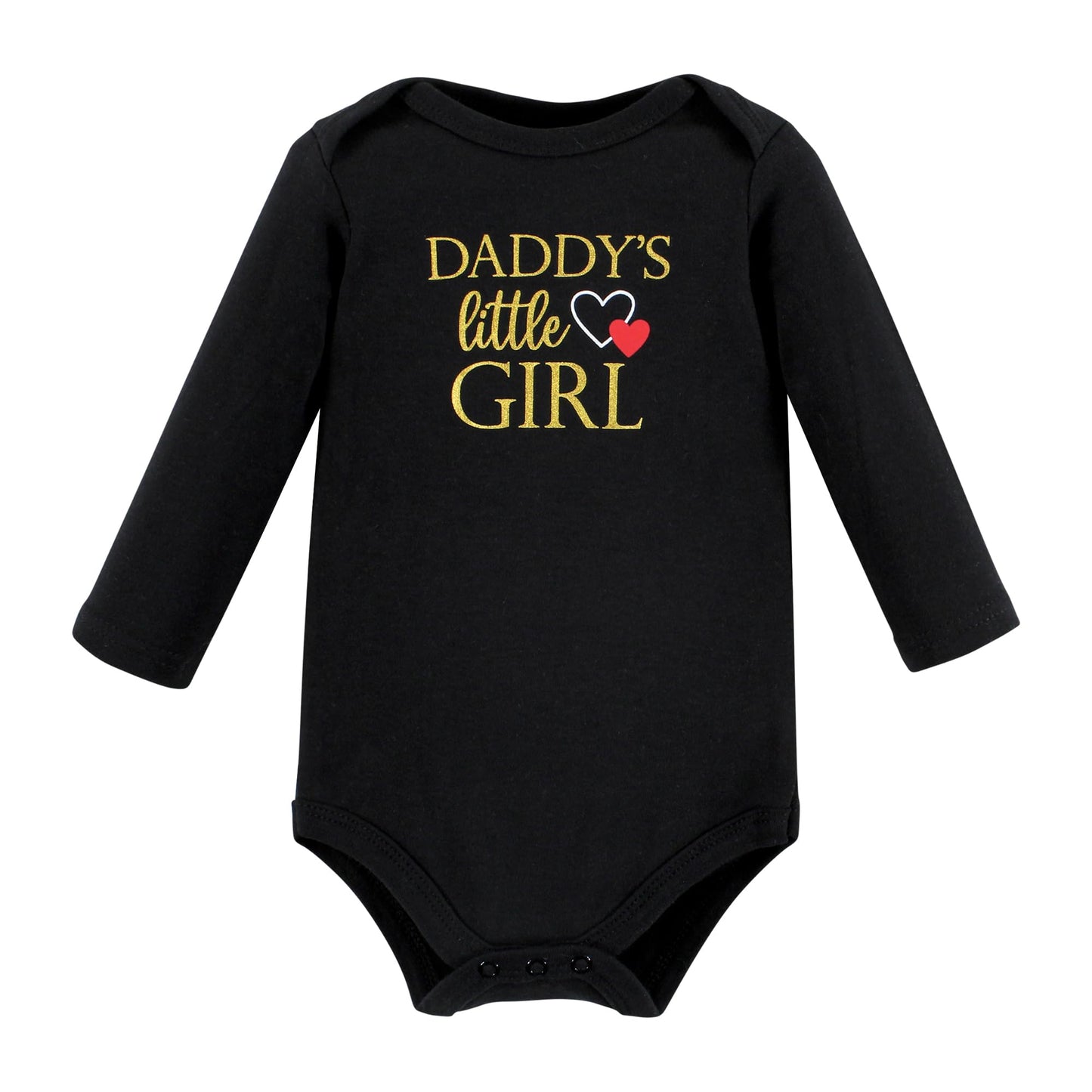 Hudson Baby Unisex Baby Cotton Long-Sleeve Bodysuits, Girl Daddy Red Black, Newborn