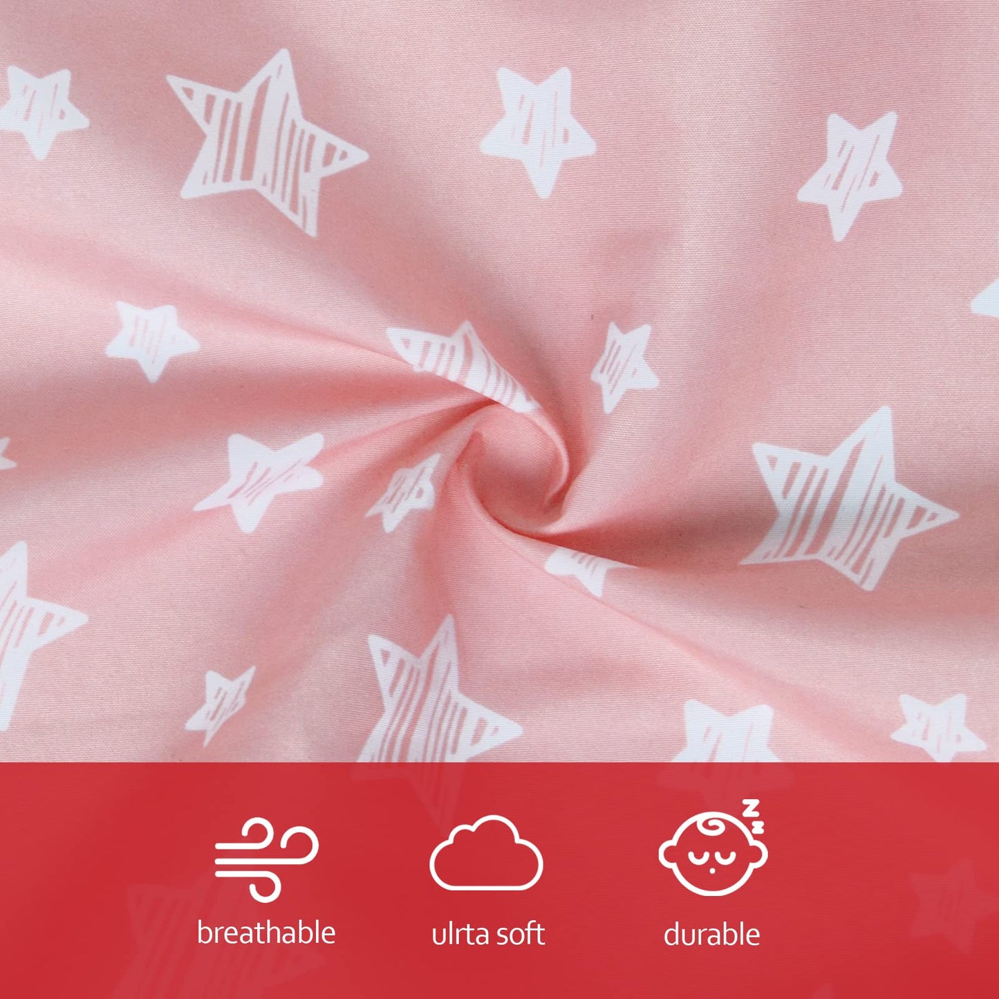 Nursing Pillow Cover Pink With Star Print For Baby Girls, Snug Fits Boppy Nursing Pillows, Breastfeeding Nursing Pillow Slipcove