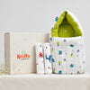 Kridlo New Born Baby Essentials Gifset | Sleeping Bag & 2 Muslin Swaddle | Pack of 3 | 06 Months | Gifts for Newborn