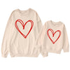 Mommy And Me Valentine'S Day Sweatshirt Love Heart Graphic Family Matching Pullover Casual Long Sleeve Shirt Tops (Mom-Apricot,