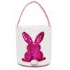 Poptrend Easter Basket Bags,Easter Eggs/Gift Baskets For Kids,Bunny Tote Bag Bucket For Easter Eggs,Toys, Candy,Gifts (Pink Pail