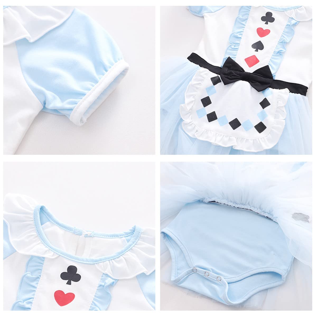 Myrisam Baby Girls Alice In Wonderland Princess Birthday Romper Tutu Dress Christmas Halloween Costumes W/Headband