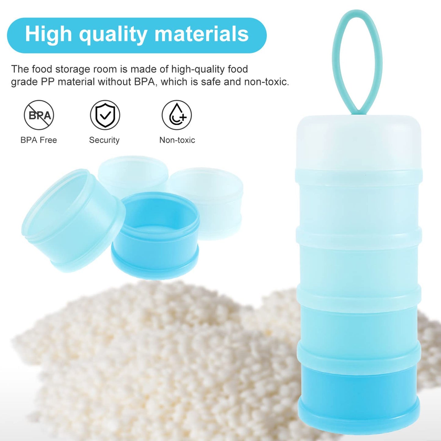 2 Pcs 4 Layers Baby Milk Powder Dispenser, Milk Powder Pots, Formula Dispenser Portable Milk Powder Formula Dispenser Container