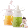 Bear Reusable Silicone Baby Food Pouches for Toddlers, BPA Free Food Grade, 2 Pack Baby Food Containers, Refillable Squeeze Pouc