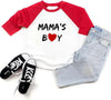 Future Ladies Man Current Mama'S Boy Raglan T-Shirt Toddler Boy Valentine'S Day 3/4 Sleeve Top Spring Cotton Outfit (4-5T, Red2)