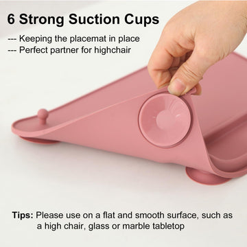 2 Pack Baby Silicone Mat, With Suction Base And 8 Stretchable Straps, Seposeve Baby Placemats, Activity Mat For Infants To Toddl