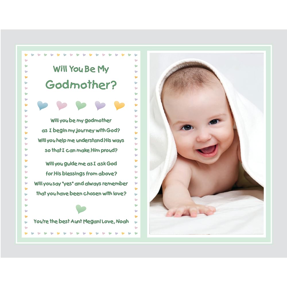 Poetry Gifts Will You Be My Godparents, Godmother Or Godfather, Custom 8X10 Inch Print Personalized With Photo And Name Of Godch