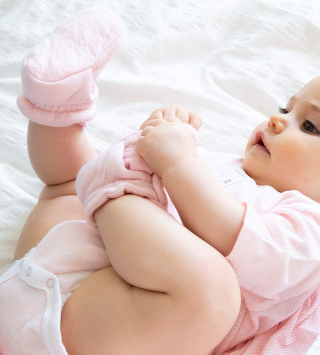 Burt'S Bees Baby Baby Boys Booties, Organic Cotton Adjustable Infant Shoes Slipper Sock, Eggshell White, 3-6 Months Us