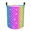 Pevtufa Rainbow Scales2 Foldable Laundry Basket Organizer,Fabric Clothes Toy Storage Basket Nursery Hamper Storage Bin For House