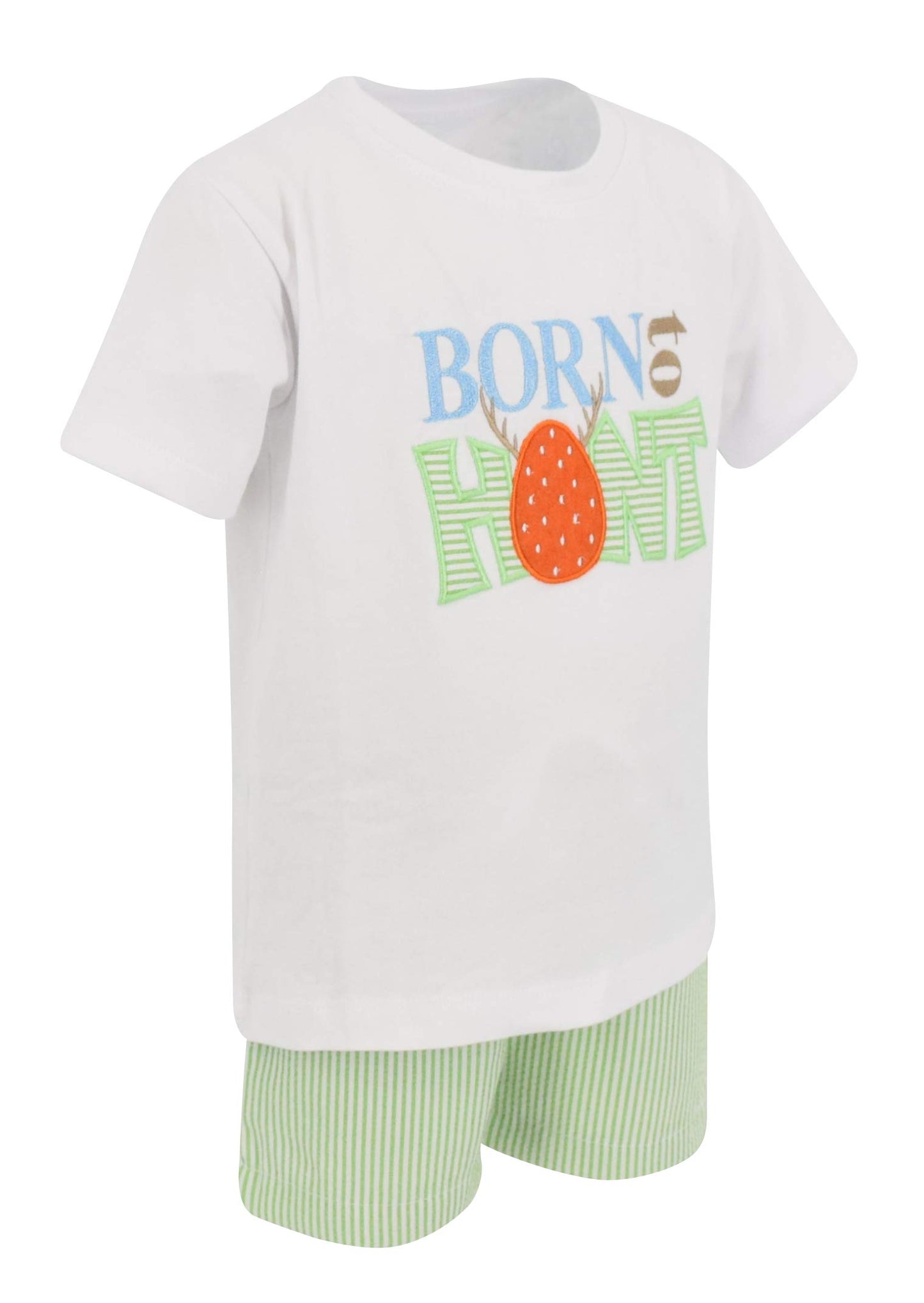 Unique Baby Boys Born To Hunt Easter Eggs Outfit (7, Green)