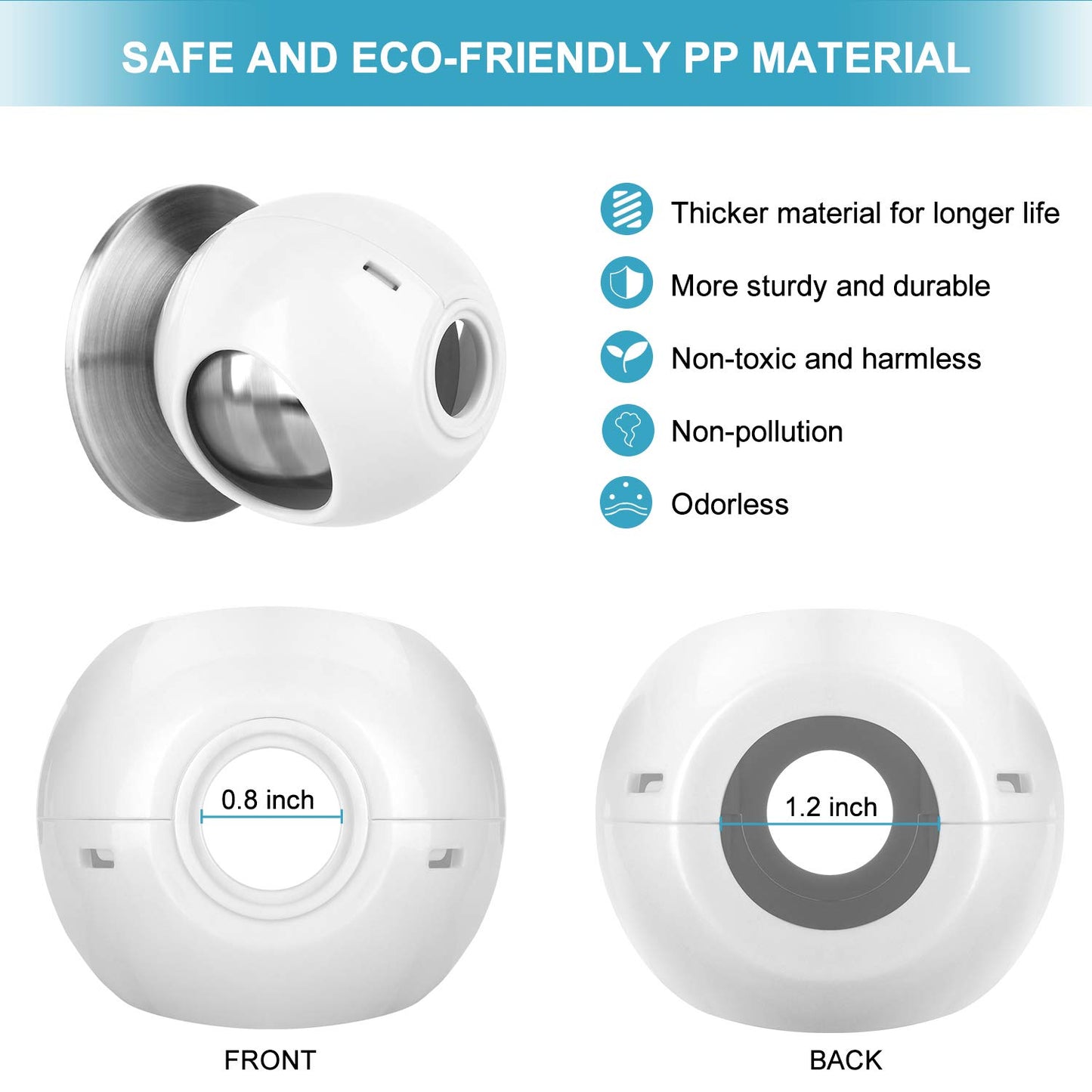 Door Knob Safety Cover For Kids (4 Pack) New Shape & Structure Design Child Door Knob Covers Prevent Children From Opening Doors