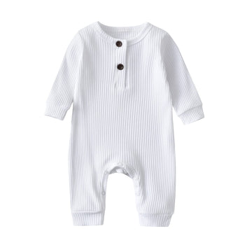 Baby Boy Girl 2 Pack Solid Romper Short/Long Sleeve One Piece Jumpsuits Clothes Sets (White & Black, 12-18 Months)